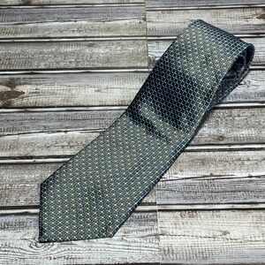 Jhane Barnes NWT Mens Silk Geometric Pattern Tie Blue Brown Luxury Necktie